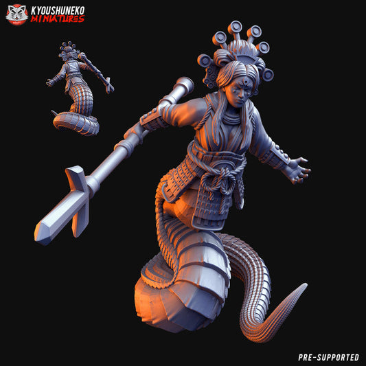 Feudal Japanese Nagas | Kyoushuneko 28/32mm Fantasy Wargaming Miniatures Role Playing Miniatures