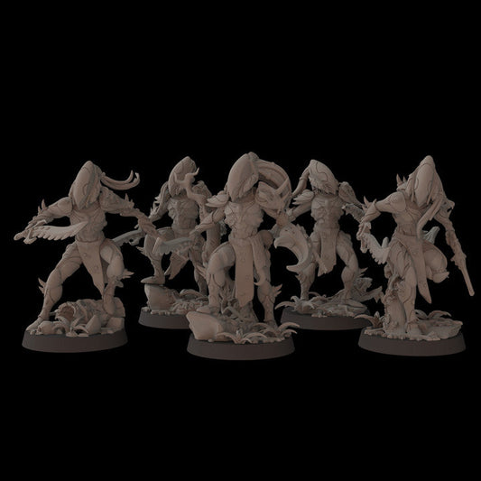 Exodite Space Elves Eviscerators | Fantasy Cult 32mm Grimdark Wargaming Miniatures Role Playing Miniatures