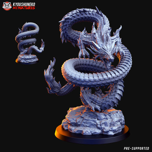 Feudal Japanese Mizuchi Dragon | Kyoushuneko 28/32mm Fantasy Wargaming Miniatures Role Playing Miniatures