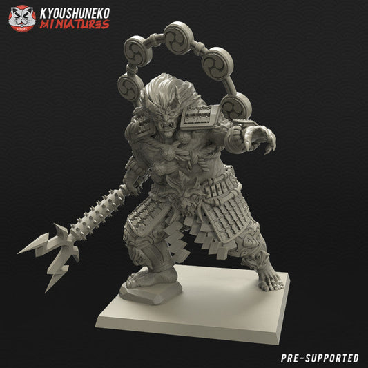 Feudal Japanese Lightning Oni | Kyoushuneko 28/32mm Fantasy Wargaming Miniatures Role Playing Miniatures