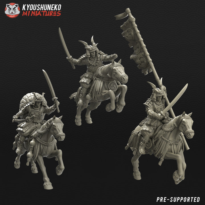 Feudal Japanese Mounted Samurai Katana | Kyoushuneko 28/32mm Fantasy Wargaming Miniatures