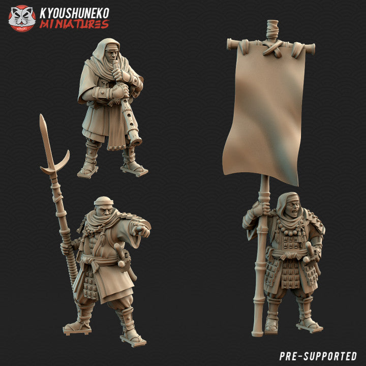 Feudal Japanese Sohei Monk Matchlocks | Kyoushuneko 28/32mm Fantasy Wargaming Miniatures