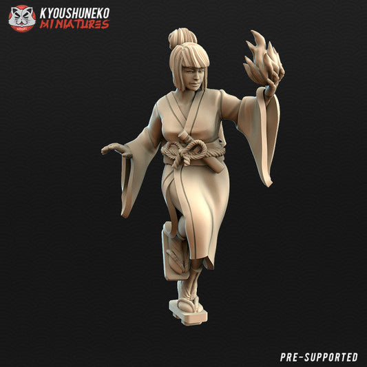 Feudal Japanese Shugenja 2 | Kyoushuneko 28/32mm Fantasy Wargaming Miniatures Role Playing Miniatures
