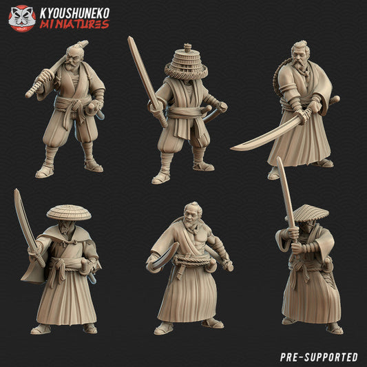 Feudal Japanese Katana Ronin | Kyoushuneko 28/32mm Fantasy Wargaming Miniatures Role Playing Miniatures