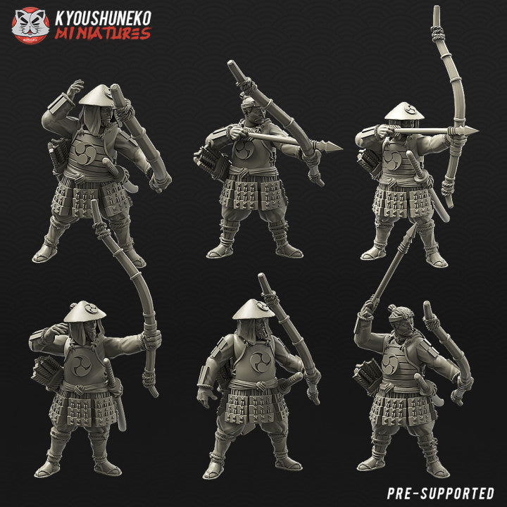 Feudal Japanese Ashigaru Yumi | Kyoushuneko 28/32mm Fantasy Wargaming Miniatures Role Playing Miniatures