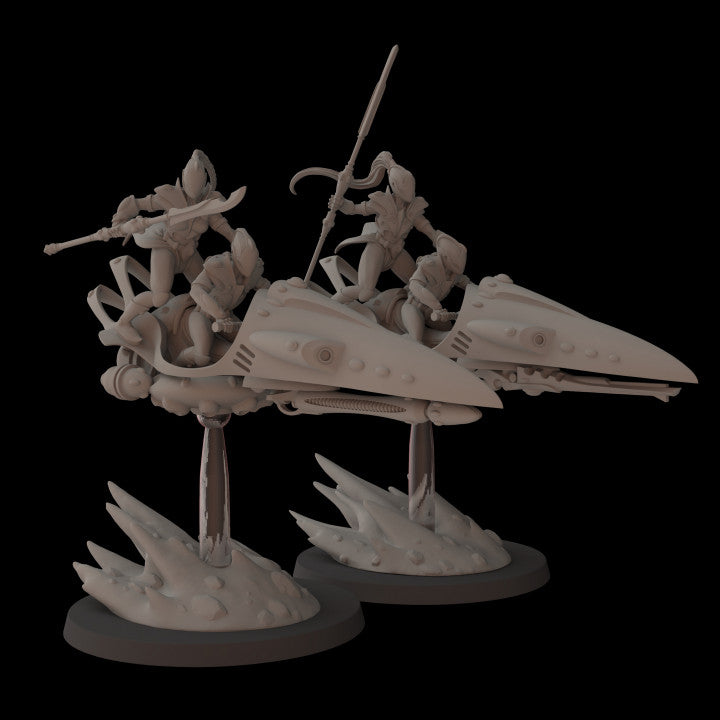 Space Elves Aeterni Battle Dancer Bikes | Fantasy Cult 32mm Grimdark Wargaming Miniatures Role Playing Miniatures