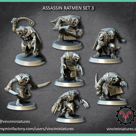 Verminkin Assassins 3 | Vinci Miniatures 28/32mm Fantasy Wargaming Miniatures Role Playing Miniatures