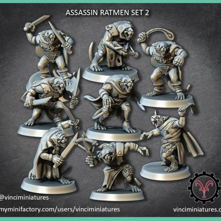 Verminkin Assassins 2 | Vinci Miniatures 28/32mm Fantasy Wargaming Miniatures Role Playing Miniatures