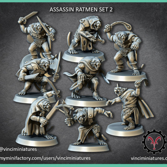 Verminkin Assassins 2 | Vinci Miniatures 28/32mm Fantasy Wargaming Miniatures Role Playing Miniatures