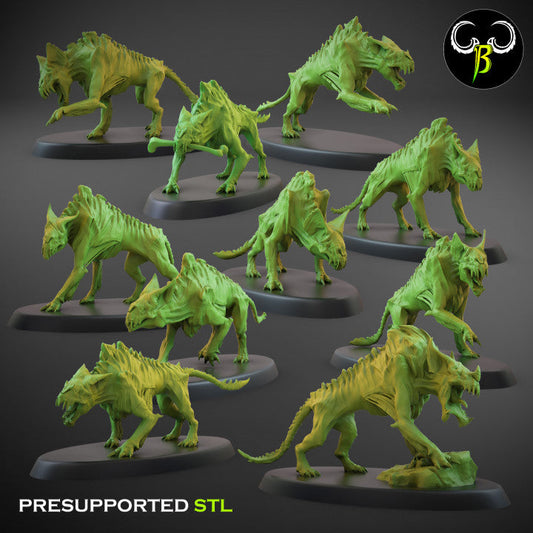 Crypt Nightmares Bloodhound Squad | Claybeast Creations 28mm Fantasy Wargaming Miniatures Role Playing Miniatures