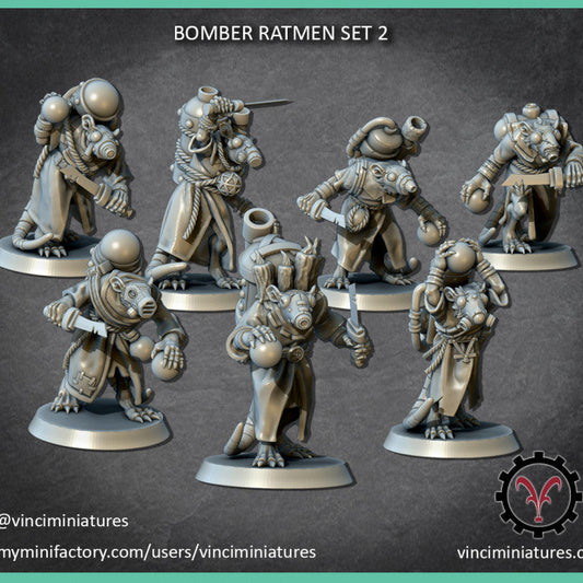 Verminkin Bomber Ratmen | Vinci Miniatures 28/32mm Fantasy Wargaming Miniatures Role Playing Miniatures