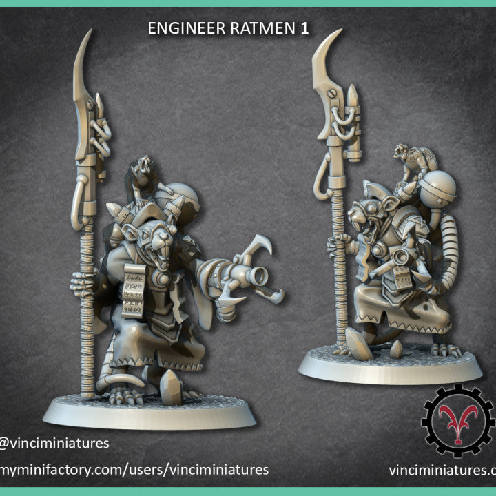 Verminkin Engineer | Vinci Miniatures 28/32mm Fantasy Wargaming Miniatures Role Playing Miniatures