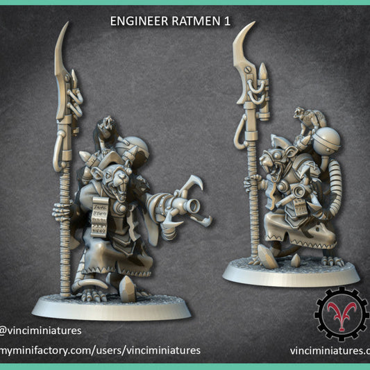 Verminkin Engineer | Vinci Miniatures 28/32mm Fantasy Wargaming Miniatures Role Playing Miniatures