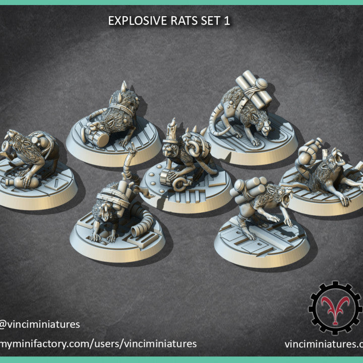 Verminkin Explosive Rats | Vinci Miniatures 28/32mm Fantasy Wargaming Miniatures Role Playing Miniatures