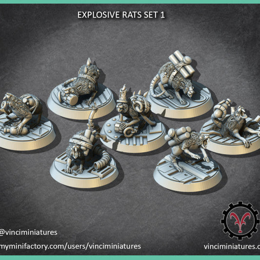 Verminkin Explosive Rats | Vinci Miniatures 28/32mm Fantasy Wargaming Miniatures Role Playing Miniatures