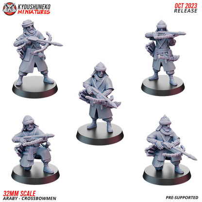 Araby Crossbowmen | Kyoushuneko 28/32mm Fantasy Wargaming Miniatures Role Playing Miniatures