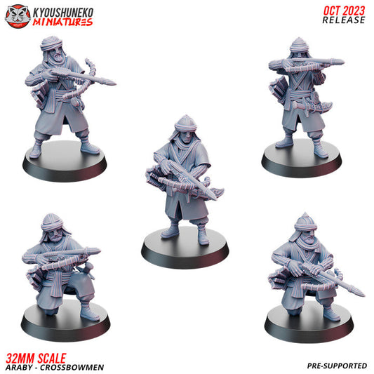 Araby Crossbowmen | Kyoushuneko 28/32mm Fantasy Wargaming Miniatures Role Playing Miniatures