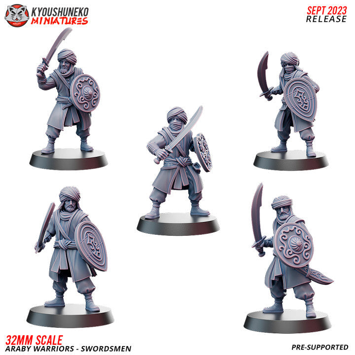 Araby Swordsmen | Kyoushuneko 28/32mm Fantasy Wargaming Miniatures Role Playing Miniatures