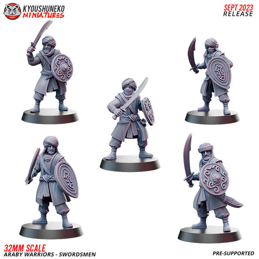Araby Swordsmen | Kyoushuneko 28/32mm Fantasy Wargaming Miniatures Role Playing Miniatures