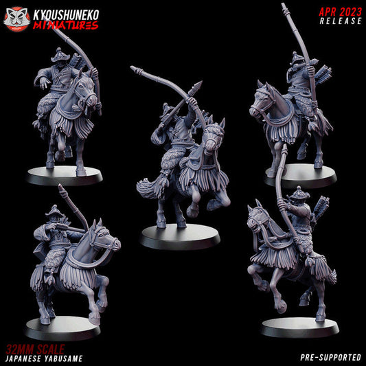 Feudal Japanese Yabusame | Kyoushuneko 28/32mm Fantasy Wargaming Miniatures Role Playing Miniatures