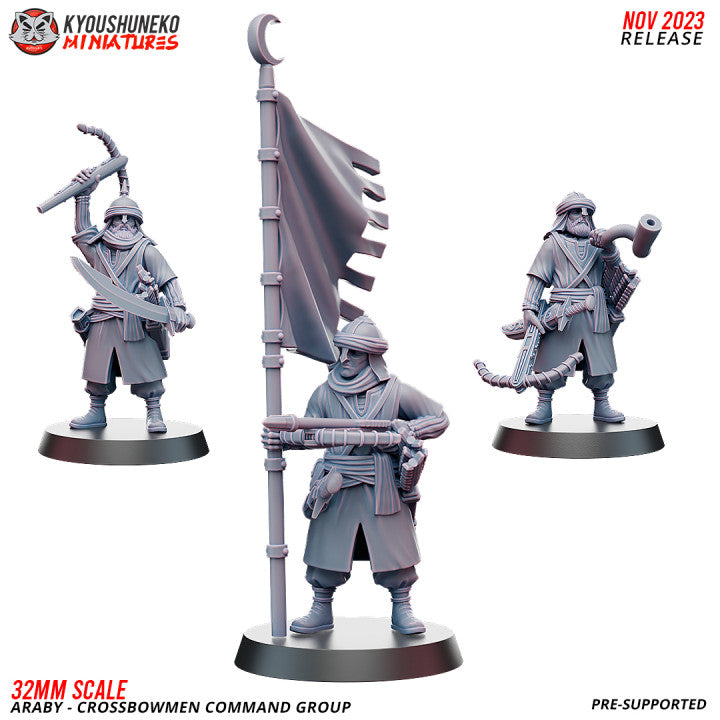 Araby Crossbowmen | Kyoushuneko 28/32mm Fantasy Wargaming Miniatures Role Playing Miniatures