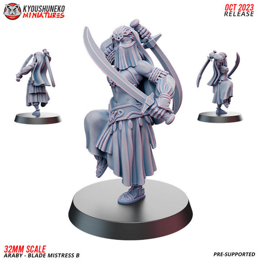 Araby Blade Mistress 2 | Kyoushuneko 28/32mm Fantasy Wargaming Miniatures Role Playing Miniatures