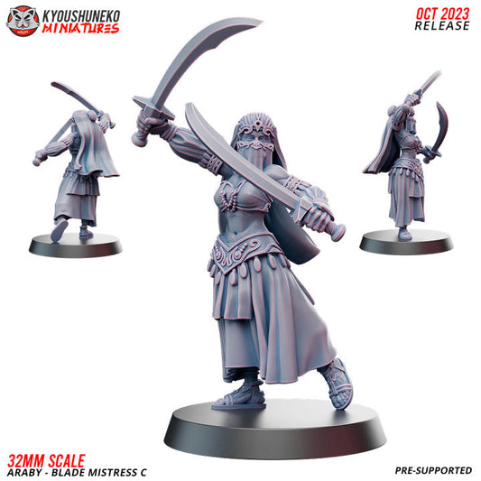 Araby Blade Mistress 3 | Kyoushuneko 28/32mm Fantasy Wargaming Miniatures Role Playing Miniatures