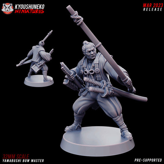 Feudal Japanese Yamabushi Bow Master | Kyoushuneko 28/32mm Fantasy Wargaming Miniatures Role Playing Miniatures