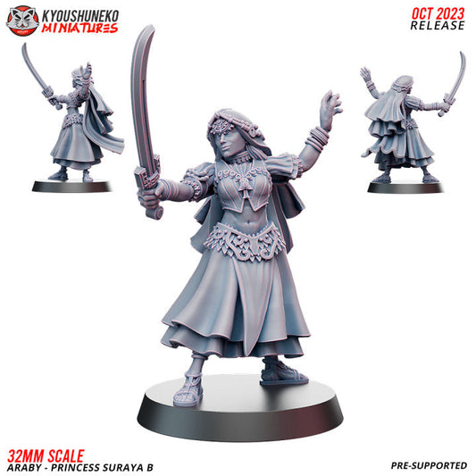 Araby Princess Suraya | Kyoushuneko 28/32mm Fantasy Wargaming Miniatures Role Playing Miniatures