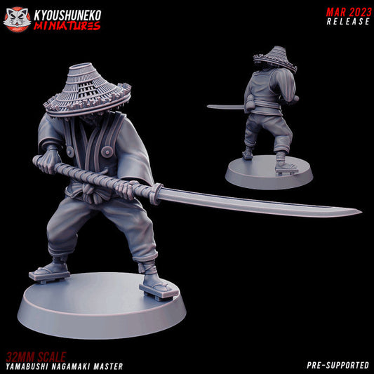 Feudal Japanese Yamabushi Nagamaki Master | Kyoushuneko 28/32mm Fantasy Wargaming Miniatures Role Playing Miniatures