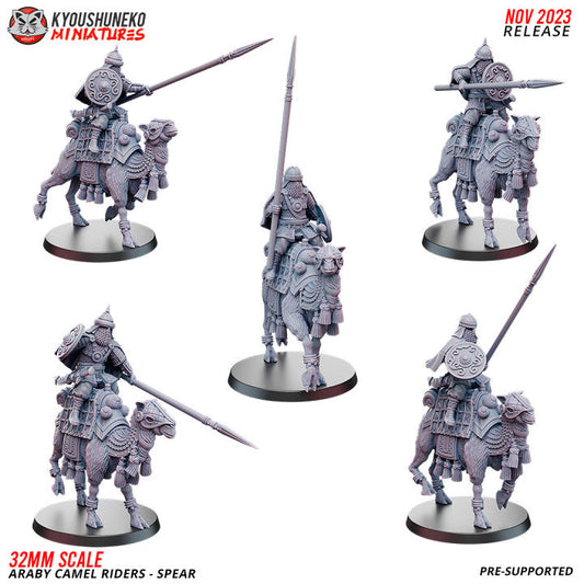 Araby Camel Rider Lancers | Kyoushuneko 28/32mm Fantasy Wargaming Miniatures Role Playing Miniatures