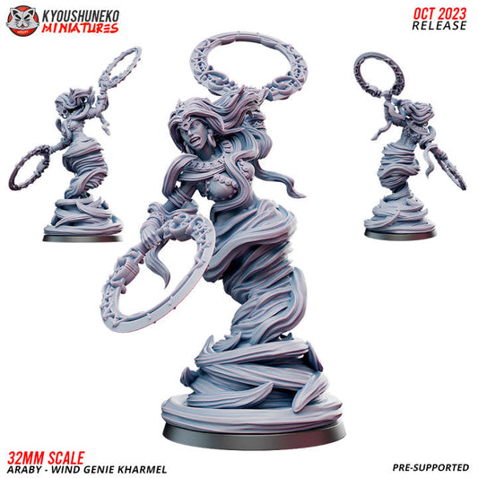 Araby Wind Djinn | Kyoushuneko 28/32mm Fantasy Wargaming Miniatures Role Playing Miniatures