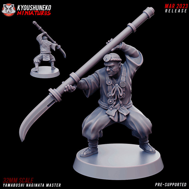 Feudal Japanese Yamabushi Naginata Master | Kyoushuneko 28/32mm Fantasy Wargaming Miniatures