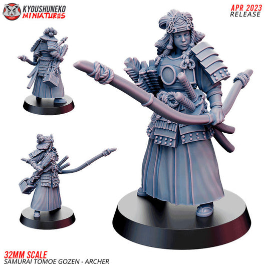 Feudal Japanese Tomoe Gozen | Kyoushuneko 28/32mm Fantasy Wargaming Miniatures Role Playing Miniatures