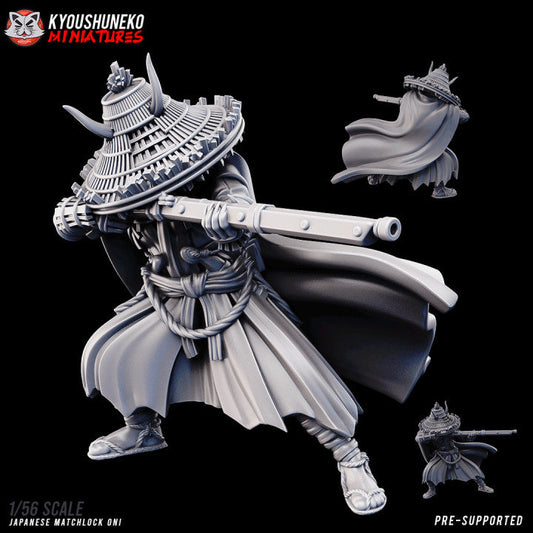 Feudal Japanese Matchlock Oni | Kyoushuneko 28/32mm Fantasy Wargaming Miniatures Role Playing Miniatures