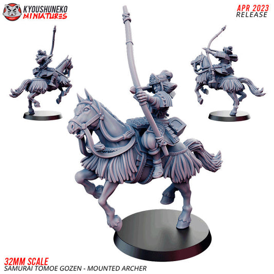 Feudal Japanese Tomoe Gozen mounted | Kyoushuneko 28/32mm Fantasy Wargaming Miniatures Role Playing Miniatures