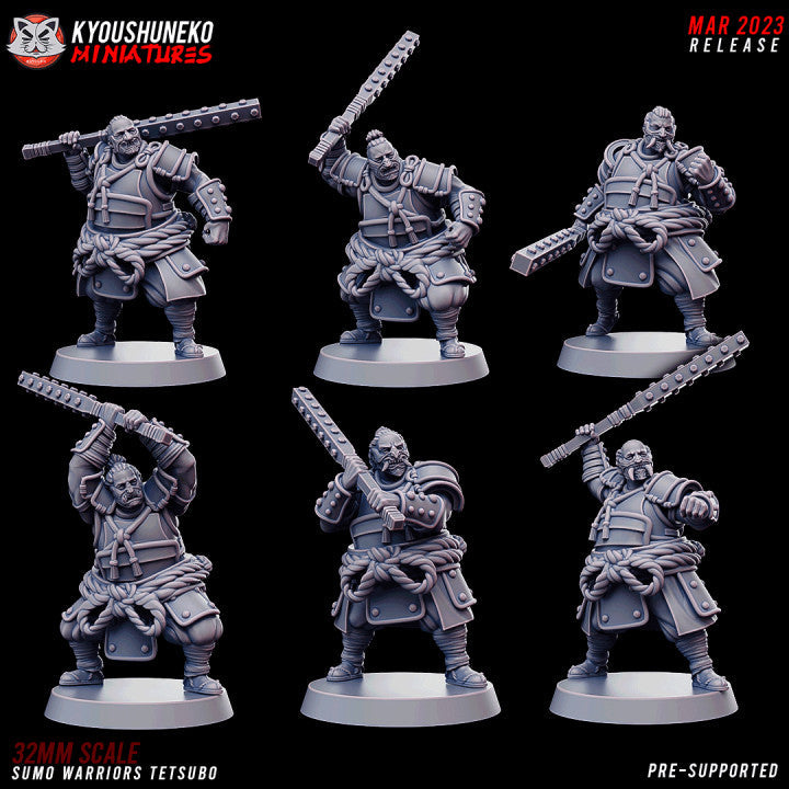 Feudal Japanese Sumo Warriors (Armoured) | Kyoushuneko 28/32mm Fantasy Wargaming Miniatures Role Playing Miniatures