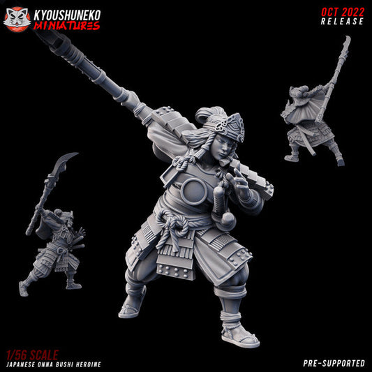 Feudal Japanese Onna Bushi Hero | Kyoushuneko 28/32mm Fantasy Wargaming Miniatures Role Playing Miniatures