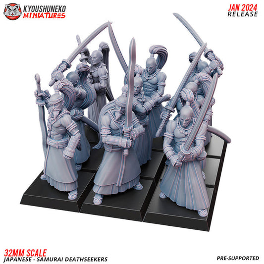Feudal Japanese Deathseekers | Kyoushuneko 28/32mm Fantasy Wargaming Miniatures Role Playing Miniatures