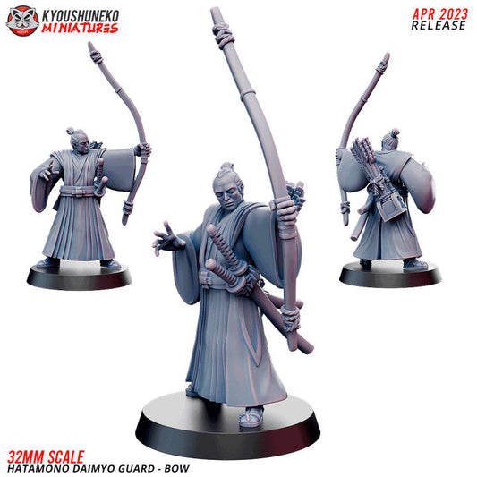 Feudal Japanese Hatamoto with Yumi | Kyoushuneko 28/32mm Fantasy Wargaming Miniatures Role Playing Miniatures