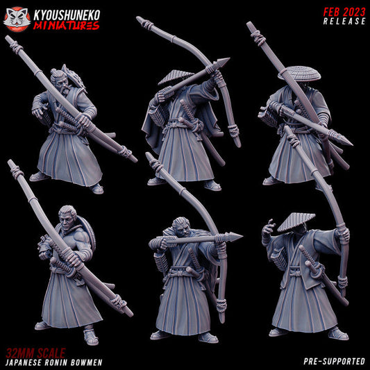 Feudal Japanese Bow Ronin | Kyoushuneko 28/32mm Fantasy Wargaming Miniatures Role Playing Miniatures
