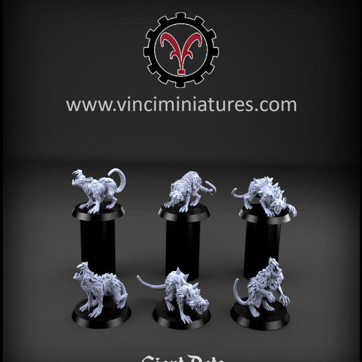 Verminkin Giant Rats | Vinci Miniatures 28/32mm Fantasy Wargaming Miniatures Role Playing Miniatures