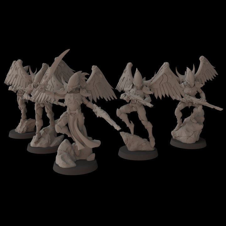 Space Elves Sky Fighters | Fantasy Cult 32mm Grimdark Wargaming Miniatures Role Playing Miniatures