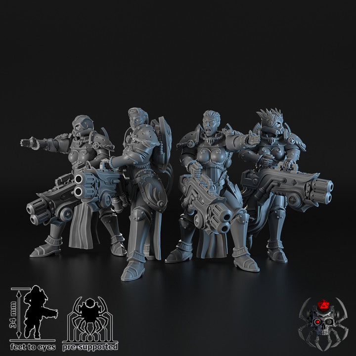 Widows of Retribution Heavy Thermal Gun Squad | EightLegsMiniatures Grimdark Wargaming Miniatures