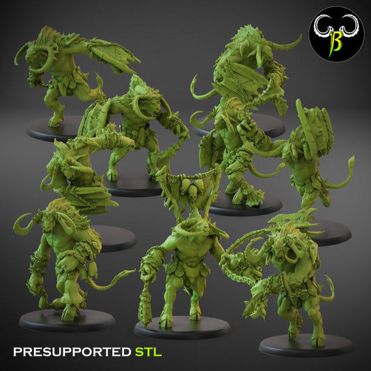 Fallen Beasts Horned Brutes Shields | Claybeast Creations 28mm Fantasy Wargaming Miniatures Role Playing Miniatures