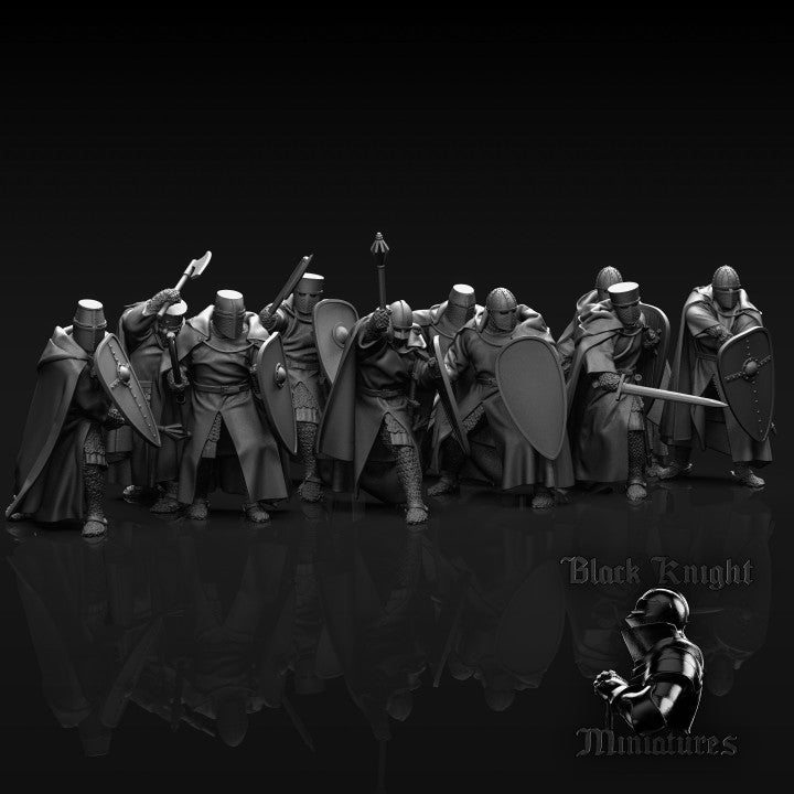 13th Century Teutonic Order Knights Weapon and Shield | Black Knight Miniatures 28mm Historical Wargaming Miniatures