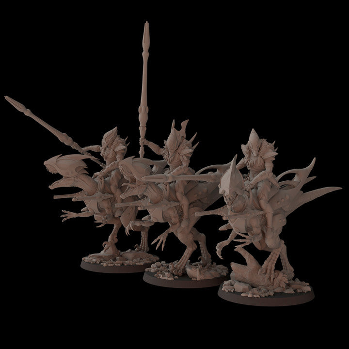 Exodite Space Elves Lance Raptors | Fantasy Cult 32mm Grimdark Wargaming Miniatures