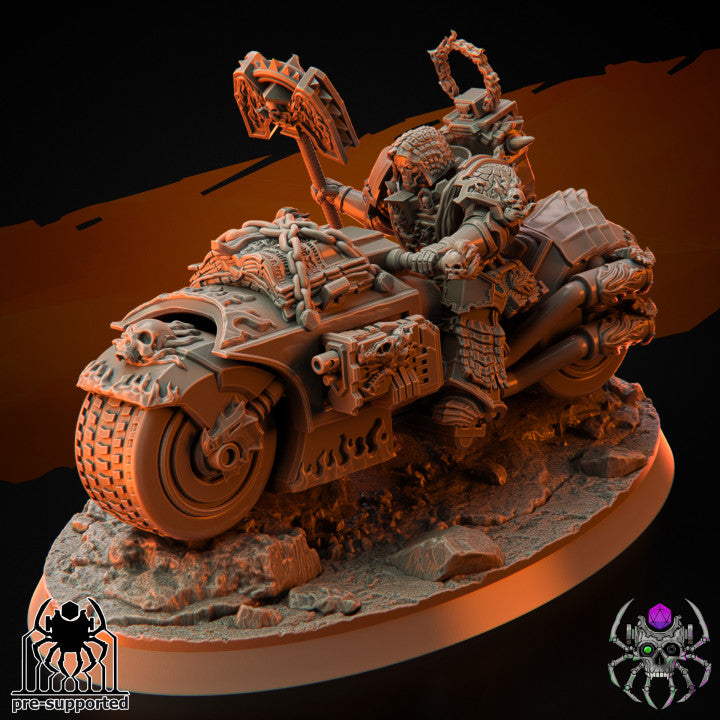 Flame Lizards Prelate on Bike | EightLegsMiniatures Grimdark Wargaming Miniatures