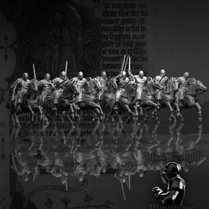 13th Century Teutonic Order Mounted Sergeants | Black Knight Miniatures 28mm Historical Wargaming Miniatures Role