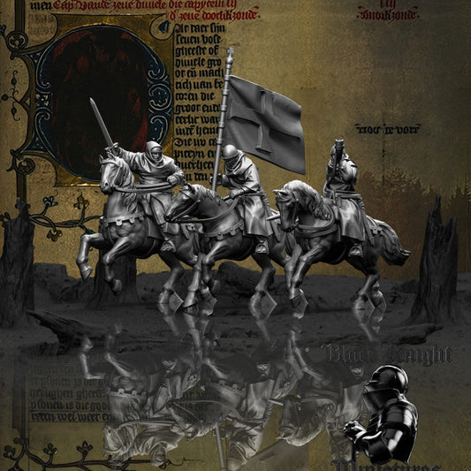 13th Century Teutonic Order Sergeants Mounted Command | Black Knight Miniatures 28mm Historical Wargaming Miniatures